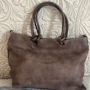 New Vegan Leather Stone Color Women's Handbag